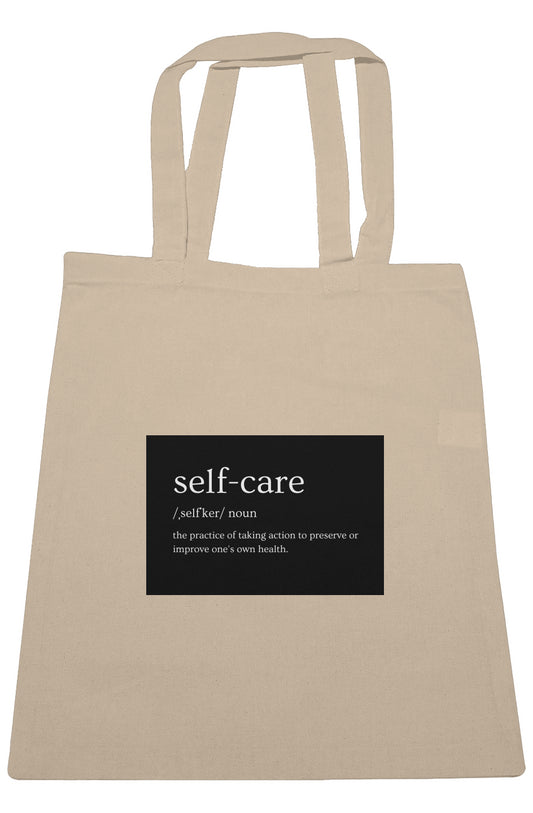 "Self-care" Large Canvas Tote